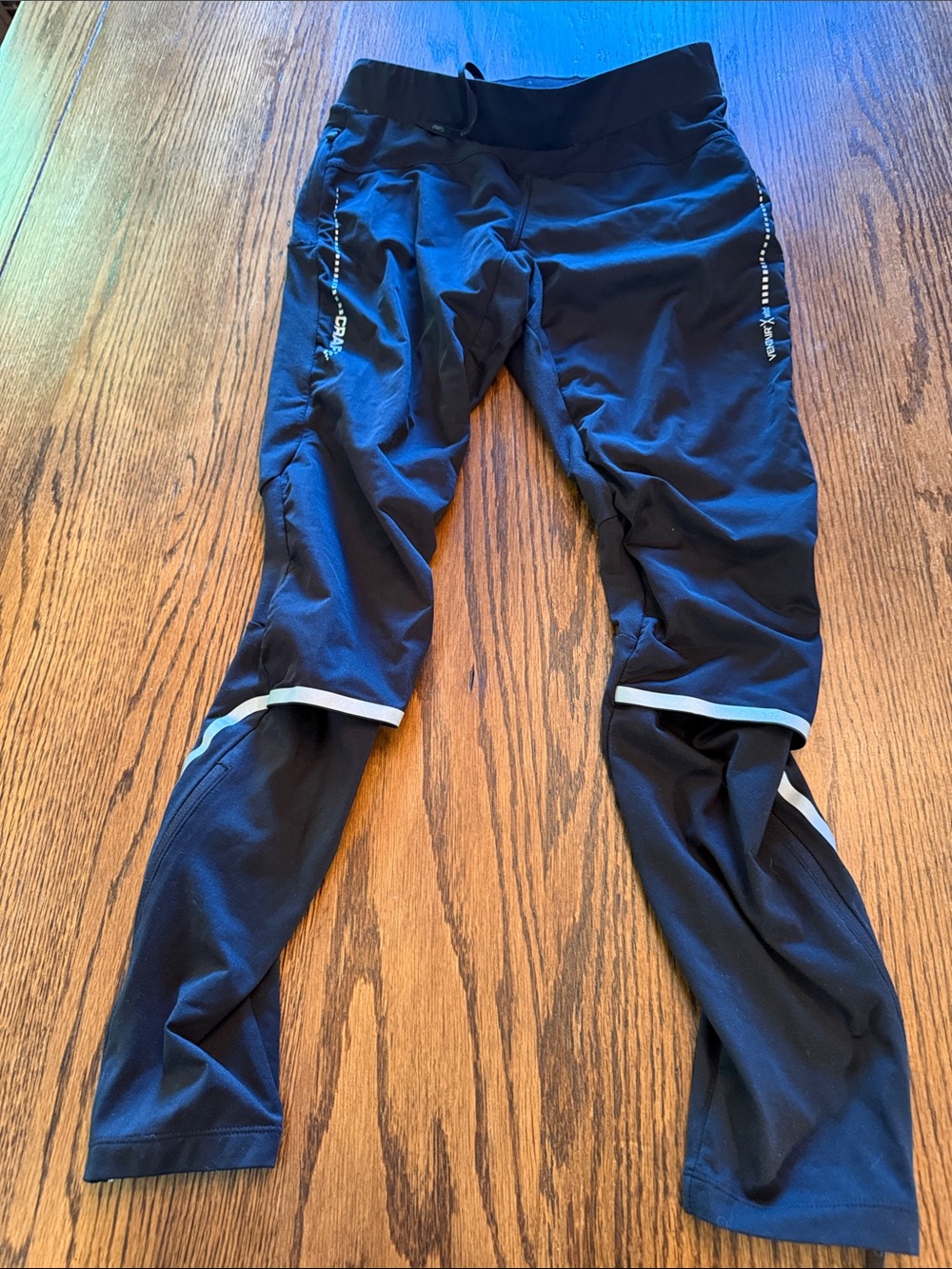 Craft Ventair Wind Running Tights Black Reflective Zip Ankle M